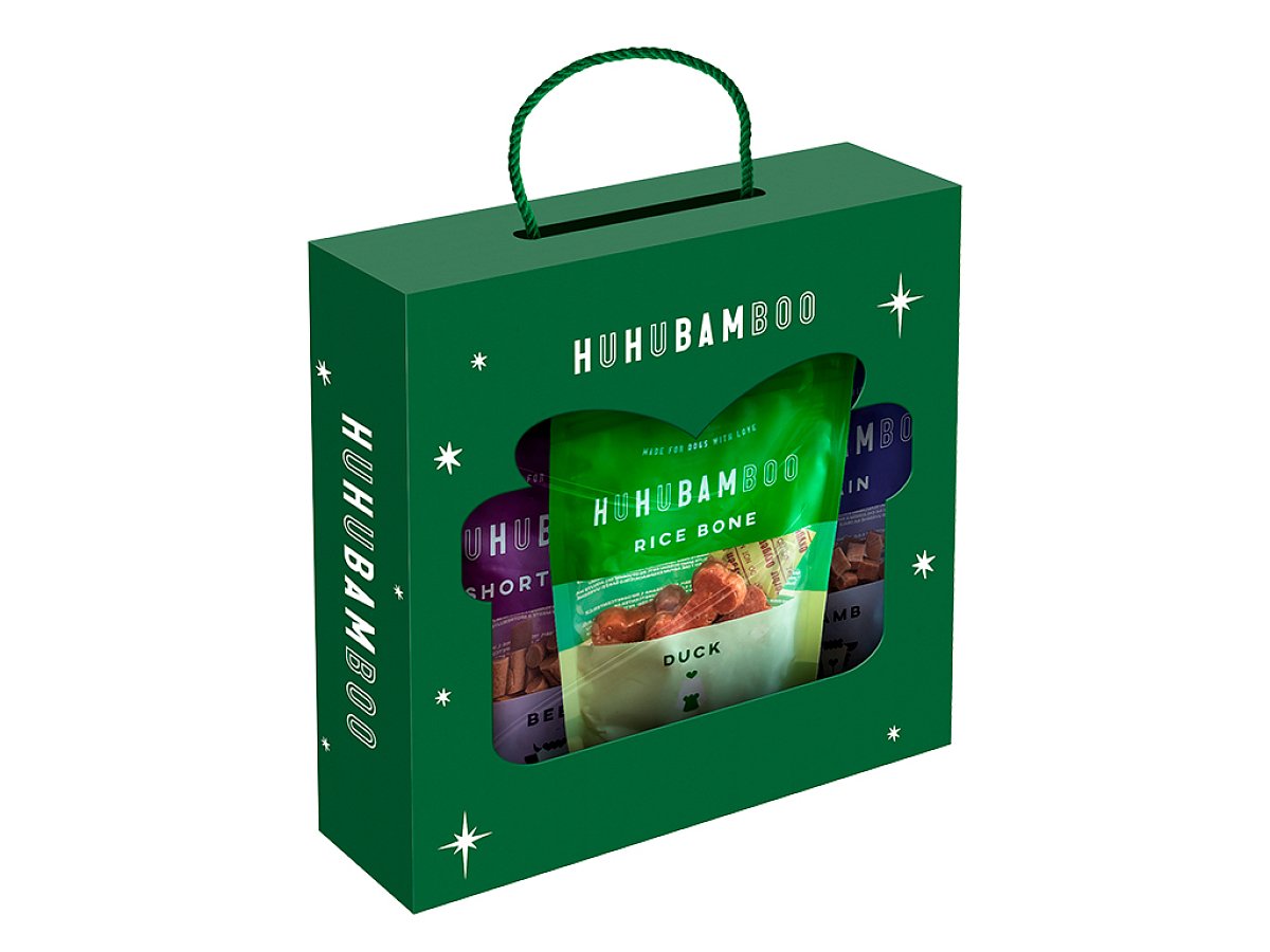 Huhubamboo vánoční box s pamlsky 6x75 g
