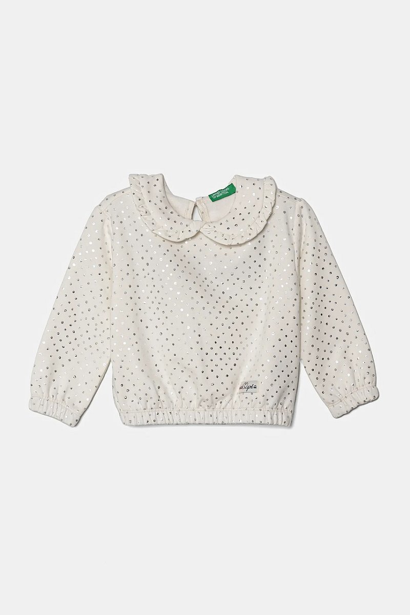 Dětská mikina United Colors of Benetton bílá barva, vzorovaná, 3S73G10GF