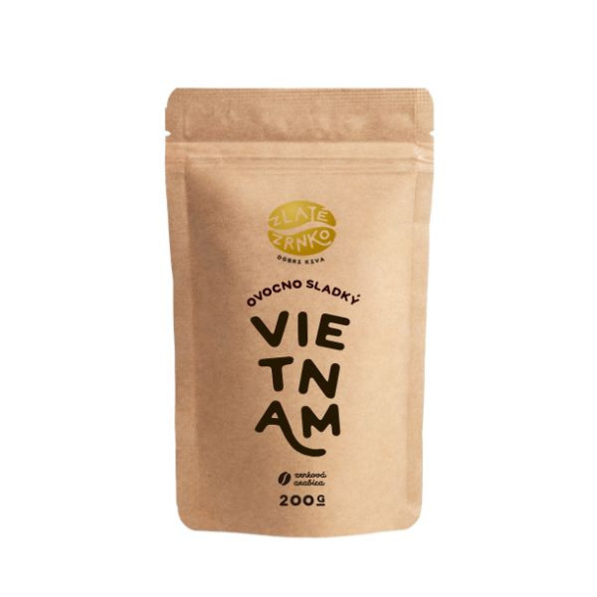 Káva Zlaté Zrnko - Vietnam &quot;OVOCNĚ-SLADKÝ&quot; od slovenského farmáře 200 g