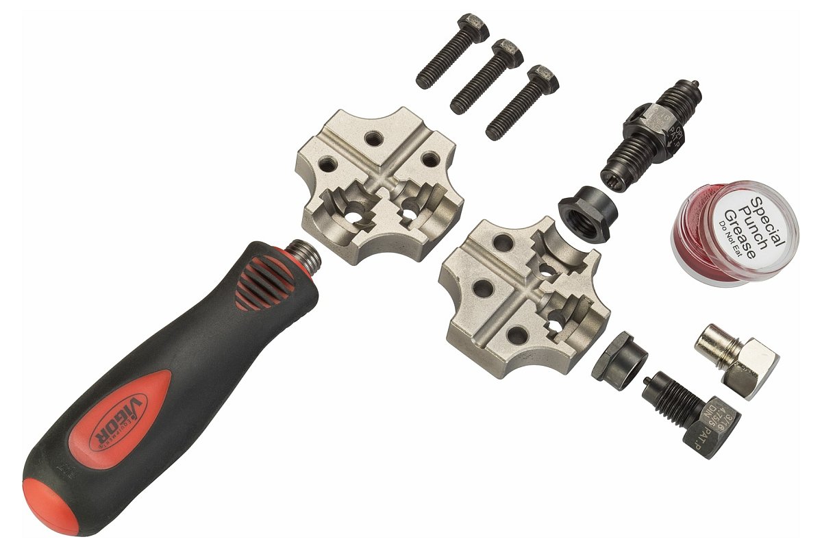 Pertlovací sada pro úpravu konců brzdových trubek 4,75mm - pertlovačka Vigor V4697