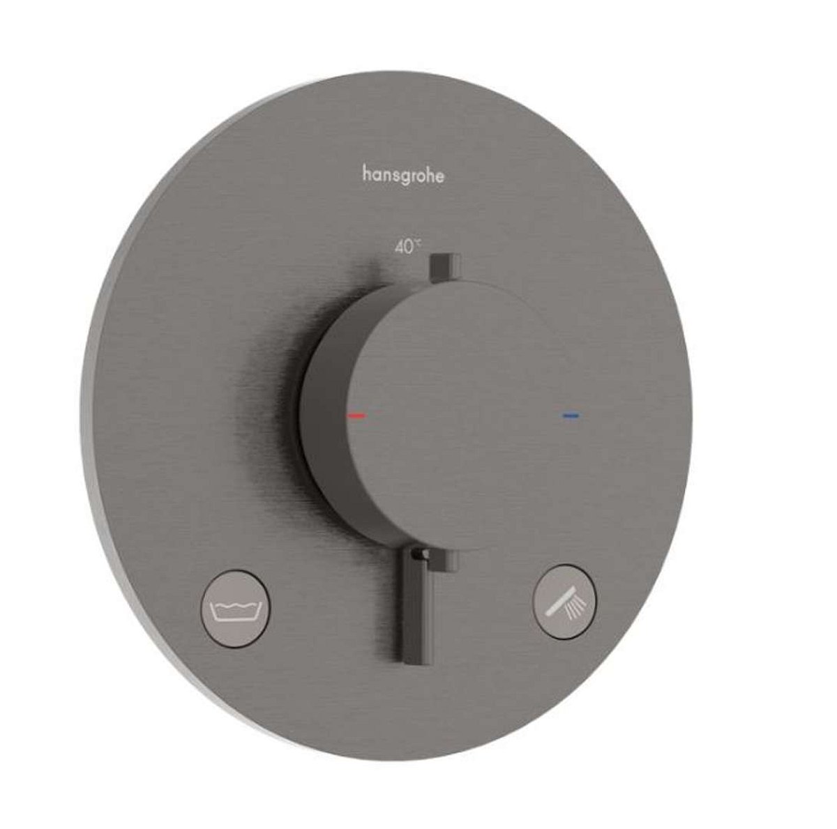 Hansgrohe Ecostat Comfort S - Termostatická baterie pod omítku, pro 2 spotřebiče, kartáčovaný černý chrom 33718340