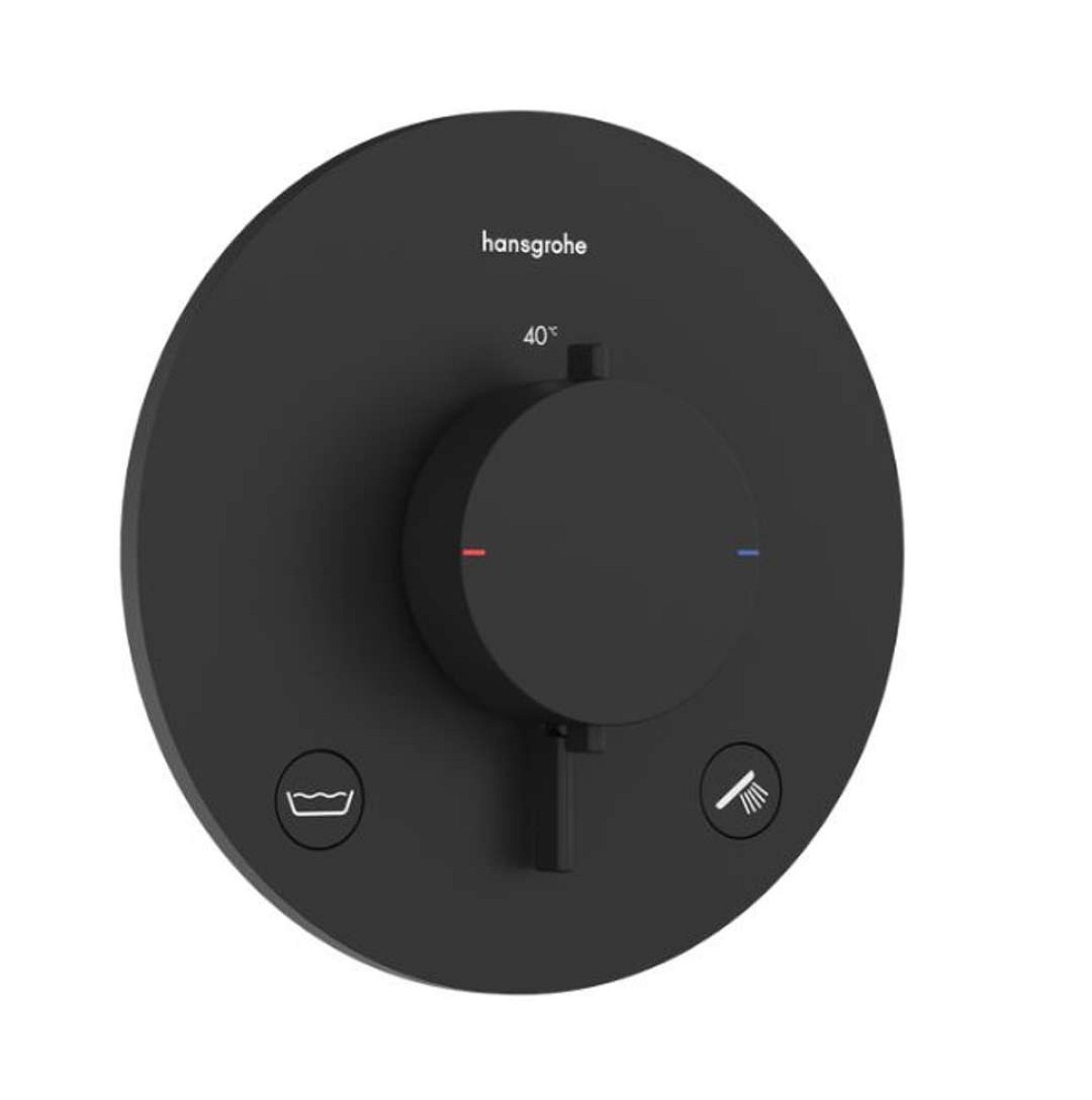 Hansgrohe Ecostat Comfort S - Termostatická baterie pod omítku, pro 2 spotřebiče, matná černá 33718670