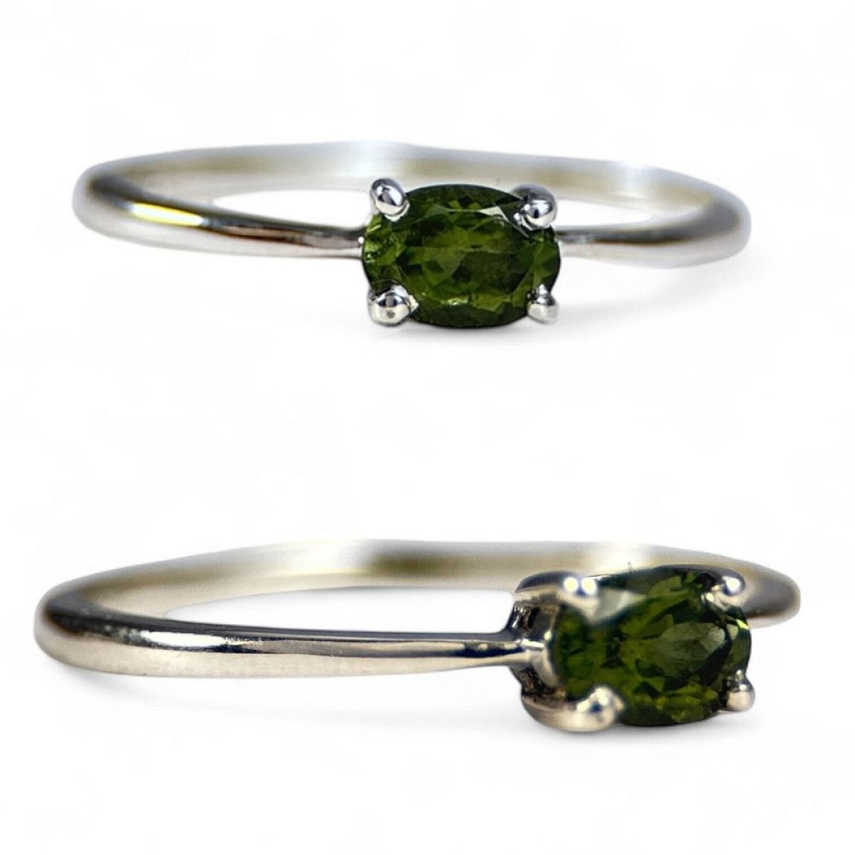 NESSIE, stříbrný prsten, peridot Ag 925/1000 - 1.9 cm