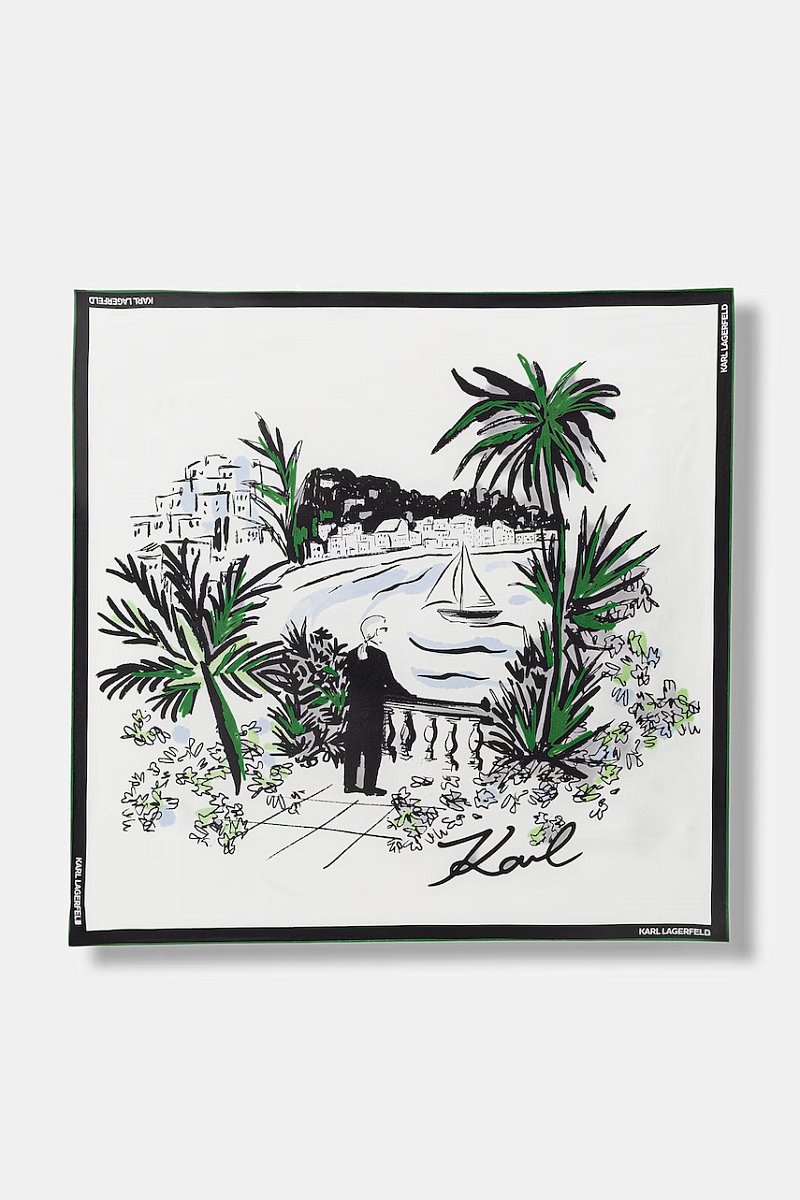 Karl Lagerfeld malý dámský hedvábný šátek K/SIGNATURE