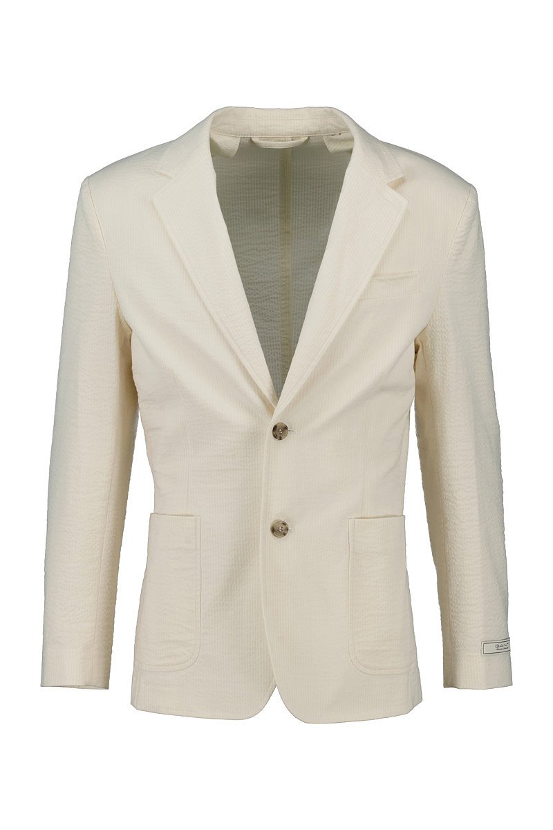 SAKO GANT SLIM SEERSUCKER SUIT JACKET CREAM