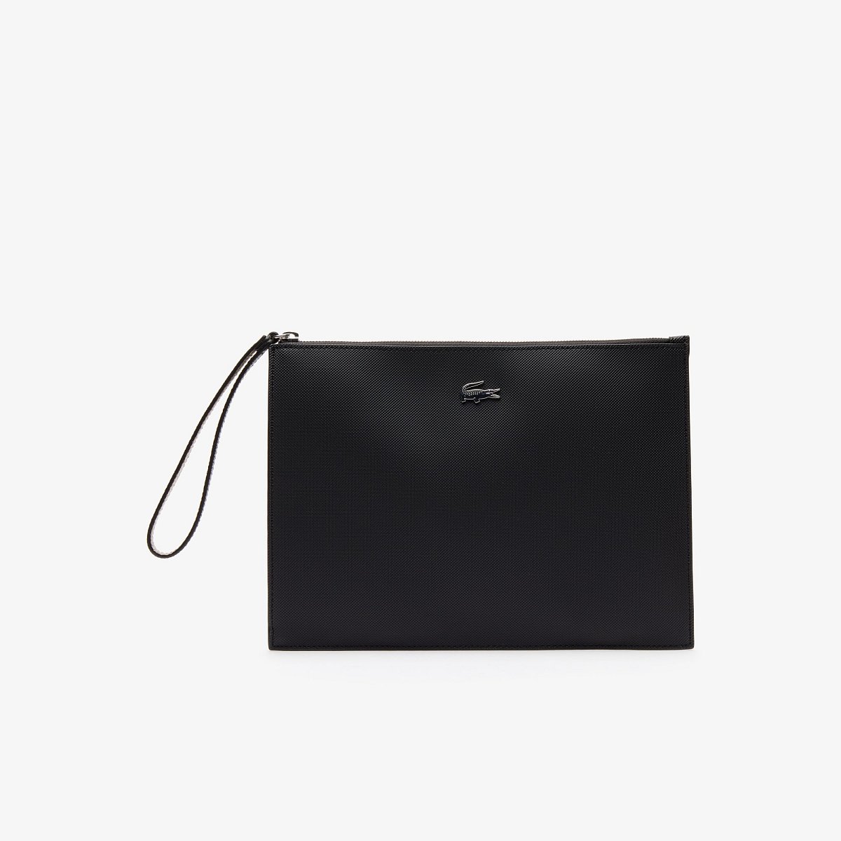 Lacoste Clutch Anna con cierre exterior en piqué de canvas recubierta para mujer