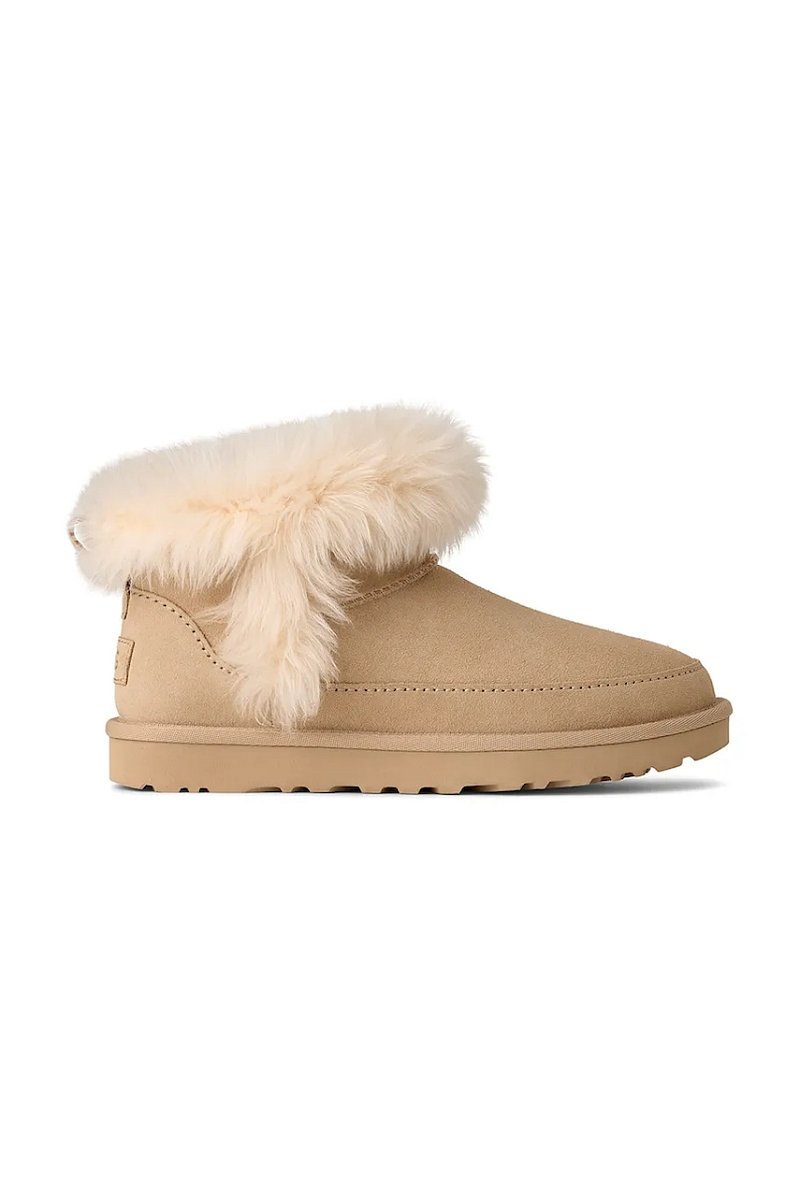Semišové sněhule UGG Classic Ultra Mini Chalet béžová barva, 1173832.SNDCS