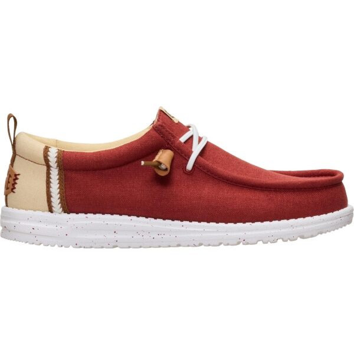 HEY DUDE WALLY CRAFT LINEN Pánské slip-on boty, červená, velikost