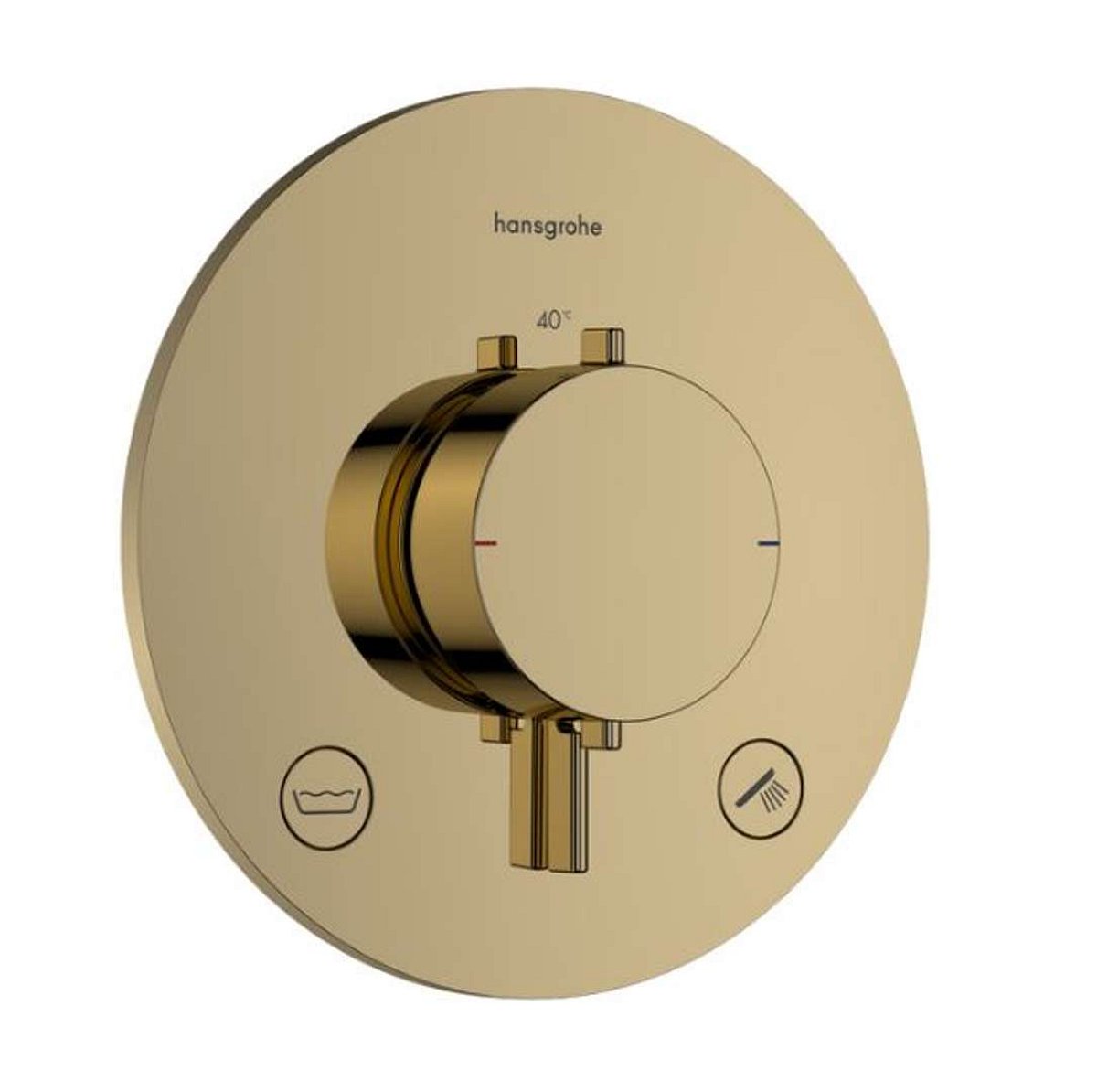 Hansgrohe Ecostat Comfort S - Termostatická baterie pod omítku, pro 2 spotřebiče, leštěný vzhled zlata 33718990