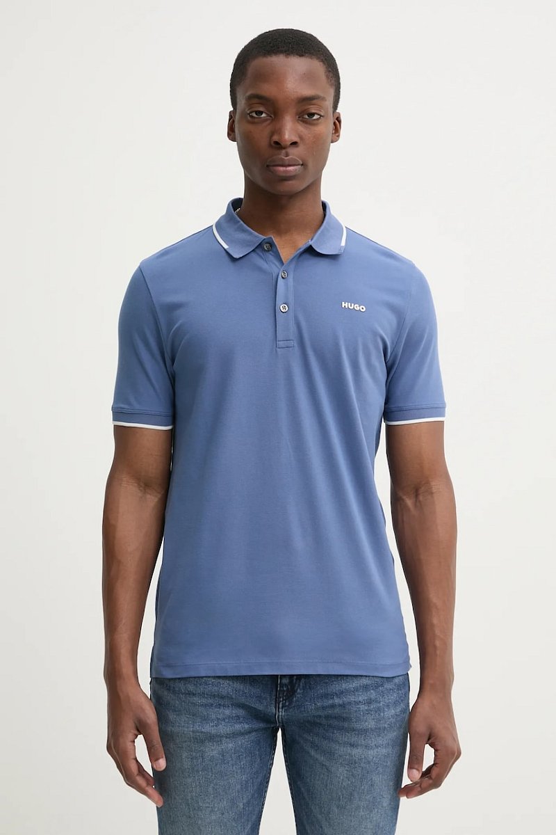 Polo tričko HUGO černá barva, 50467344