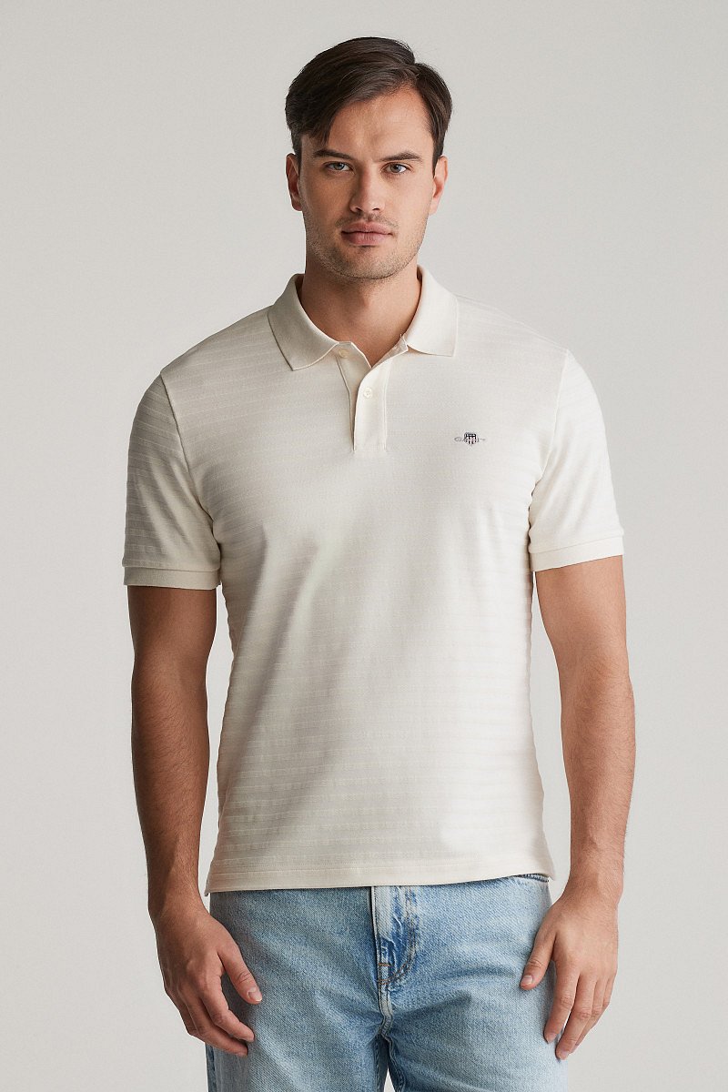 POLOKOŠILE GANT TEXTURE STRIPE POLO CREAM