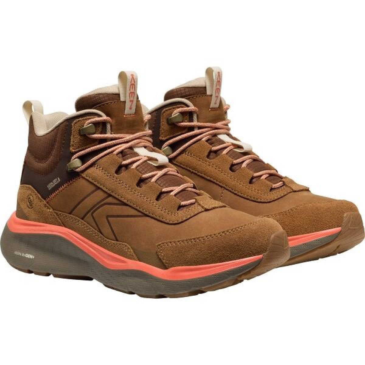 Keen LEIKI LEATHER MID WP Dámská treková obuv, hnědá, velikost 40