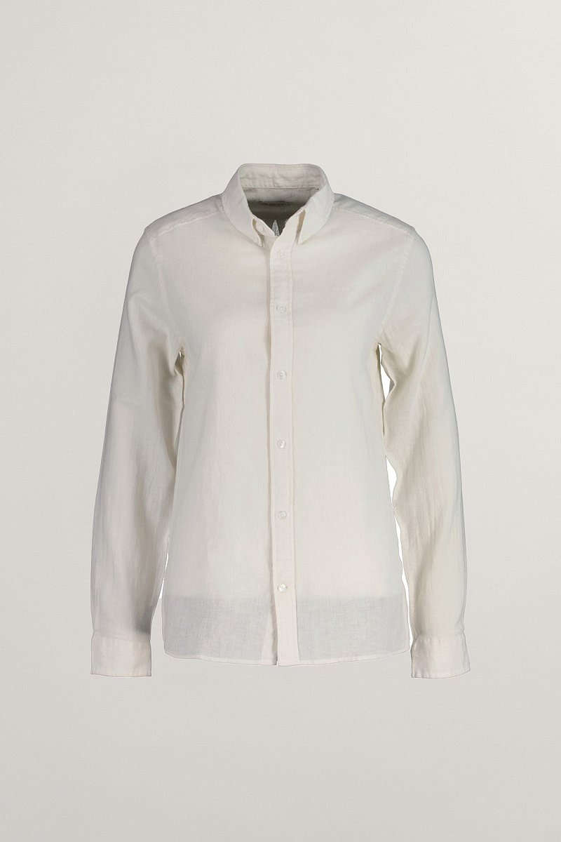 KOŠILE GANT COTTON LINEN BD LS SHIRT WHITE