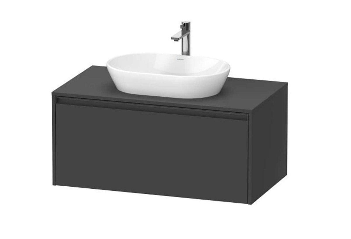 Duravit Ketho.2 - Umyvadlová skříňka s výřezem 46x100x55 cm, 1 zásuvka, grafit mat K24886049490000