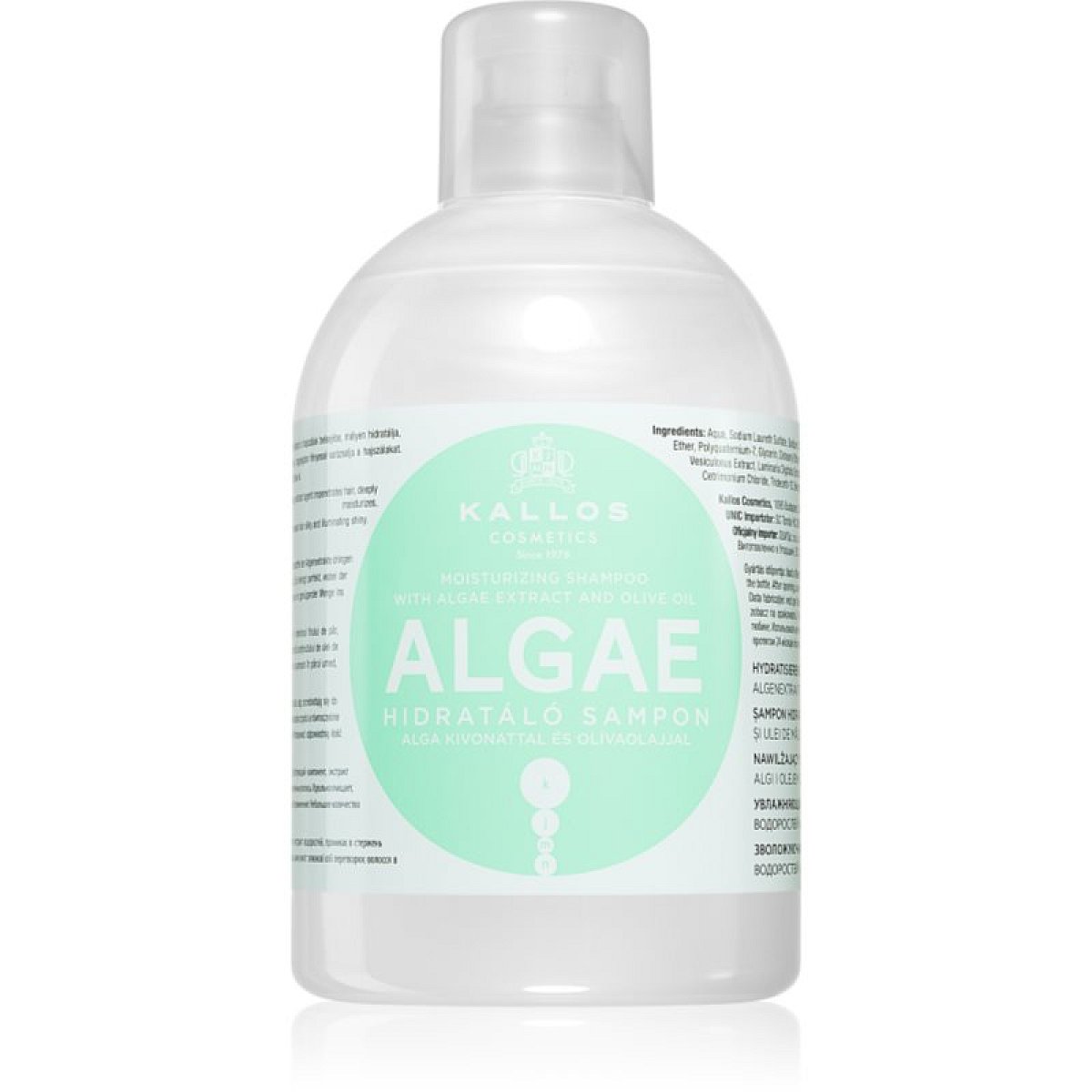Kallos KJMN Professional Algae hydratační šampon s výtažkem z řas a olivovým olejem 1000 ml