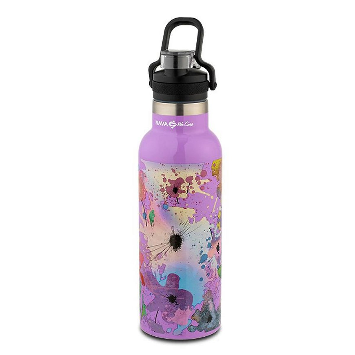 Ocelová cestovní lahev "We Care" šeřík 500 ml
