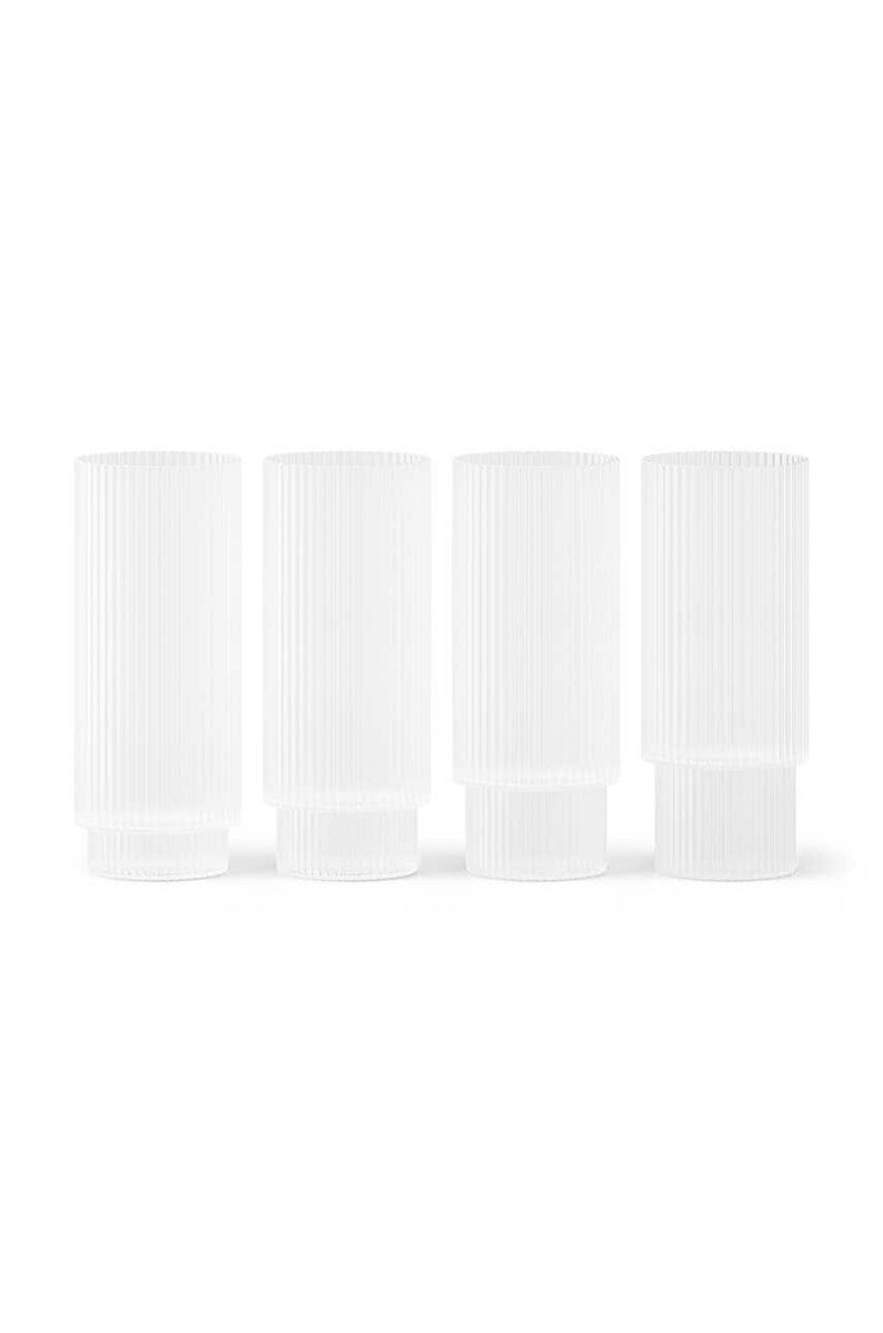Sada sklenic na nápoje ferm LIVING Ripple Long Drink Glasses 300 ml 4-pack