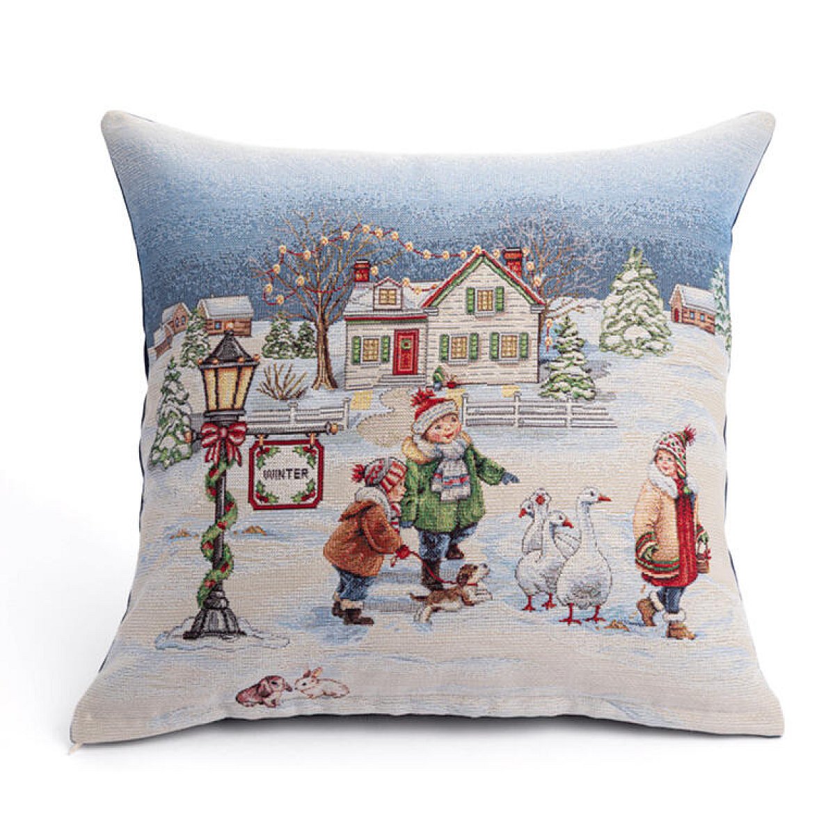 Gobelínový povlak na polštář BÍLÉ VÁNOCE 45 x 45 cm