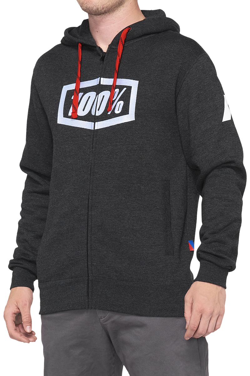 Mikina s Kapucí 100% Syndicate Zip Heather Melírovaná/BíláL