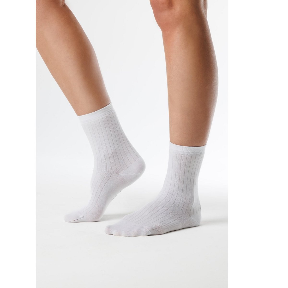 Barefoot žebrované ponožky SIGNATURE White