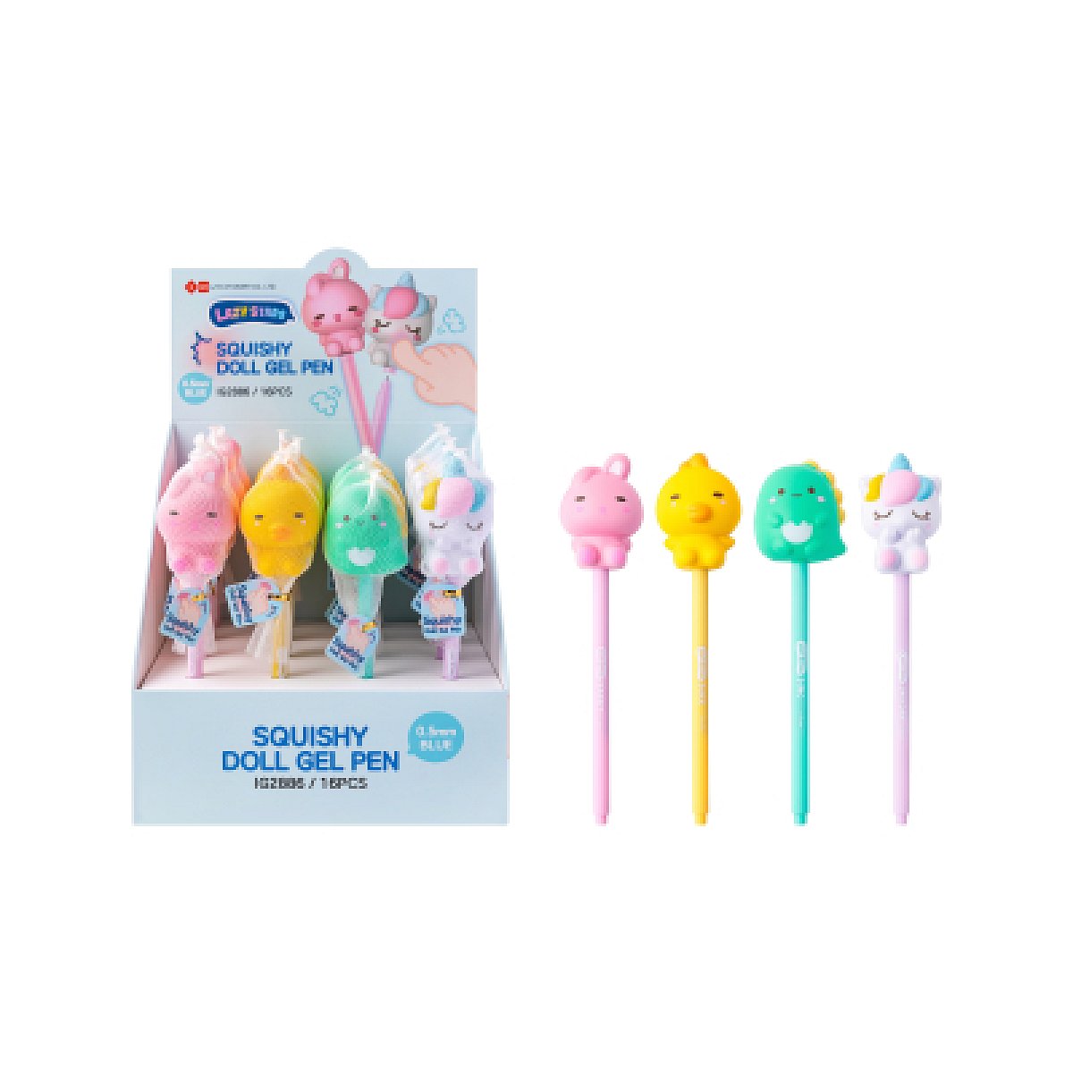 Propiska Squishy gel (0.5mm, modrá, králík/kačenka/dino/jednorožec)