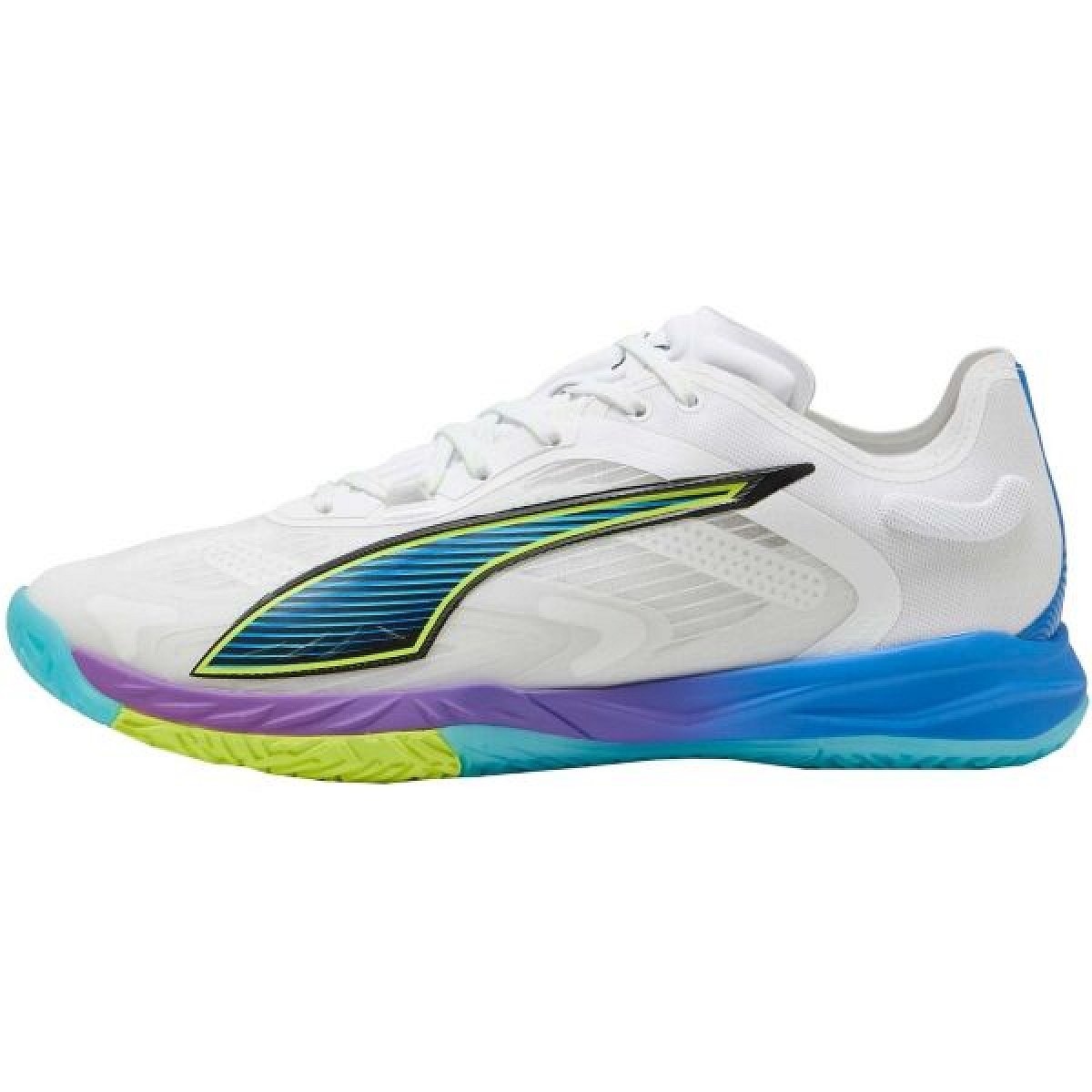 Puma ACCELERATE NITRO SQD 4 GAME ON Unisex sálová obuv, bílá, velikost 38